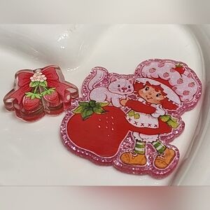 Strawberry Flatback Focal Bead Beaded Pen Acrylic Badge Keychain Magnet Hair Bow